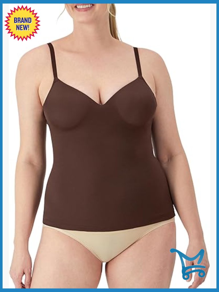 Firm Control Shapewear Cami With Wireless Bra, Tummy Tucking Tank Top